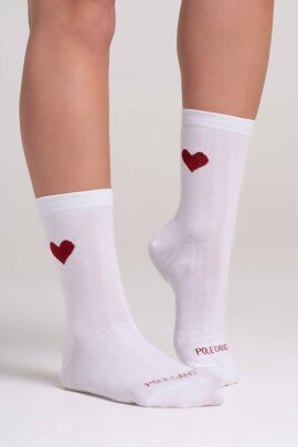 Paradise Chick Calcetines Supreme Poledance con Corazones Blanco