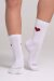 Paradise Chick Calcetines Supreme Poledance con Corazones Blanco