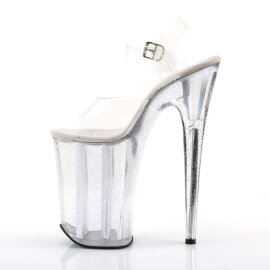 Pleaser Sandalia de Tacón INFINITY-908MG Plata Transparente EU-39 / US-9