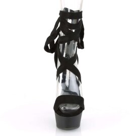 Pleaser Sandalia de Tacón DELIGHT-671 Negro Ante...