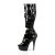Pleaser Botín DELIGHT-600-49 Negro Elástico Charol Seminuevos