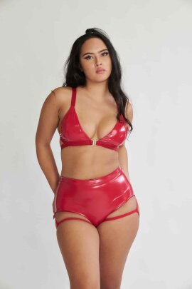Lunalae Top Follow Me Efecto Charol Rojo XL