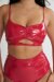 Lunalae Top Paige Efecto Charol Rojo M