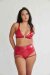 Lunalae Pantalones Cortos Lure You High Waist Garter Efecto Charol Rojo M