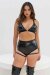 Lunalae Top Follow Me Efecto Charol Negro XS