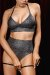 Polerina Pantalones Cortos Bikini Plata Stardust con Garter Desmontable M