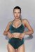 Polerina Top Bikini Verde Azulado Lurex M