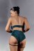 Polerina Pantalones Cortos Bikini Verde Azulado Lurex con Garter Desmontable XL