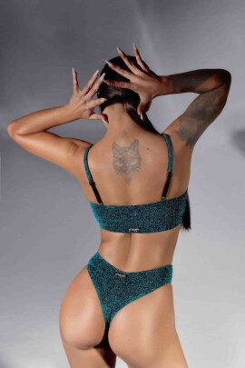 Polerina Top Pixi Verde Azulado Lurex M