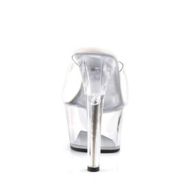 Pleaser Zapato Abierto ASPIRE-601 Plata Transparente EU-37 / US-7