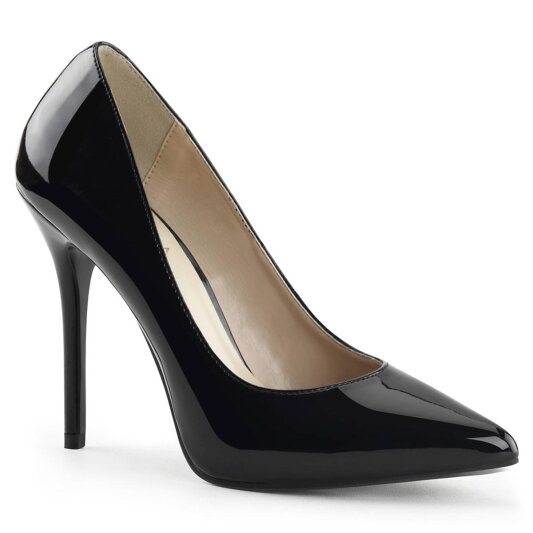 Pleaser AMUSE-20 Tacones Charol Negro EU-44 / US-14