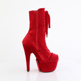 Pleaser ADORE-1045VEL Botines con Plataforma de terciopelo Rojo EU-44 / US-14