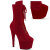 Pleaser ADORE-1045VEL Botines con Plataforma de terciopelo Rojo EU-44 / US-14