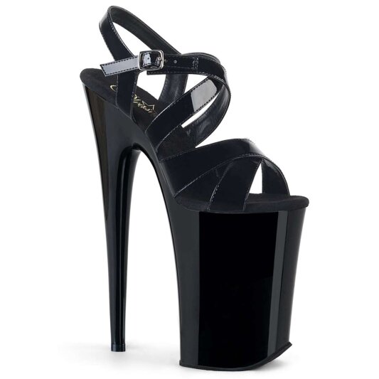 Pleaser Sandalia de Tacón INFINITY-997 Negro Charol EU-38 / US-8