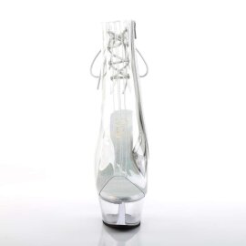 Pleaser Botín KISS-1018C Plata Transparente EU-35 / US-5