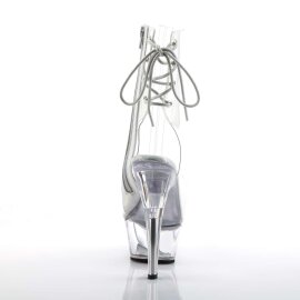 Pleaser Botín KISS-1018C Plata Transparente EU-35 / US-5