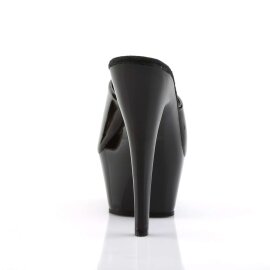 Pleaser Sandalia de Tacón KISS-201 Negro Charol EU-39 / US-9