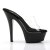 Pleaser Sandalia de Tacón KISS-201 Negro Transparente EU-39 / US-9