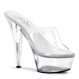 Pleaser Sandalia de Tacón KISS-201 Plata...