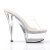 Pleaser Sandalia de Tacón KISS-201 Plata Transparente EU-35 / US-5