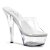 Pleaser Sandalia de Tacón KISS-201 Plata Transparente EU-37 / US-7