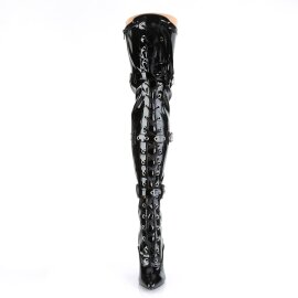 Pleaser SEDUCE-3028 Bota Alta Charol Negro EU-44 / US-14