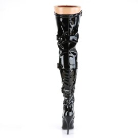 Pleaser SEDUCE-3028 Bota Alta Charol Negro EU-44 / US-14