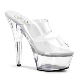 Pleaser Zapato Abierto KISS-202 Plata Transparente EU-35...