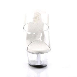 Pleaser Zapato Abierto KISS-202 Plata Transparente EU-35...