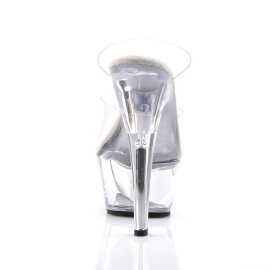 Pleaser Zapato Abierto KISS-202 Plata Transparente EU-35 / US-5