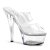 Pleaser Zapato Abierto KISS-202 Plata Transparente EU-37 / US-7