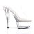 Pleaser Zapato Abierto KISS-202 Plata Transparente EU-37 / US-7