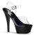 Pleaser Sandalia de Tacón KISS-208 Negro Transparente EU-37 / US-7