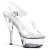 Pleaser Sandalia de Tacón KISS-208 Plata Transparente EU-40 / US-10