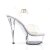 Pleaser Sandalia de Tacón KISS-208 Plata Transparente EU-35 / US-5