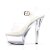 Pleaser Sandalia de Tacón KISS-208 Plata Transparente EU-36 / US-6