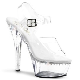 Pleaser Sandalia de Tacón KISS-208LS Plata...