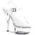 Pleaser Sandalia de Tacón KISS-208LS Plata Transparente EU-35 / US-5