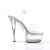 Pleaser Sandalia de Tacón KISS-208LS Plata Transparente EU-35 / US-5