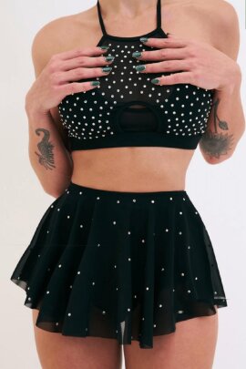 Lunalae Top Demi Diamante Negro M