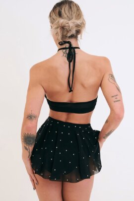 Lunalae Pantalones Cortos Sarah Diamante Negro XL