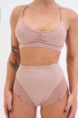 Lunalae Top Roxie Diamante Taupe XL