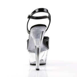 Pleaser Sandalia de Tacón KISS-209 Negro Transparente EU-35 / US-5