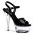 Pleaser Sandalia de Tacón KISS-209 Negro Transparente EU-35 / US-5