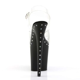 Pleaser Sandalia de Tacón FLAMINGO-808ABLS Negro Transparente Metalizado Seminuevos