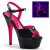 Pleaser Sandalia de Tacón KISS-209TT Negro Charol Rosa Claro Neón EU-39 / US-9