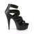Pleaser Sandalia de Tacón DELIGHT-659 Negro Elástico Piel Sintética EU-35 / US-5