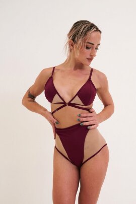 Lunalae Pantalones Cortos Lola High Waist Plum S