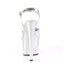 Pleaser Sandalia de Tacón ADORE-709-2G Plata Multi Purpurina EU-38 / US-8