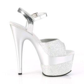 Pleaser Sandalia de Tacón ADORE-709-2G Plata Multi Purpurina EU-38 / US-8